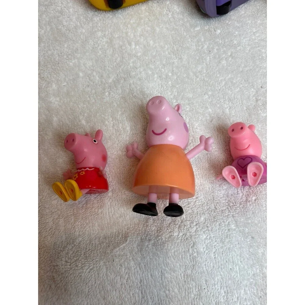 Peppa Pig Toy Lot – 3 Push-Along Vehicles & 3 Figures – Preschool Play Set